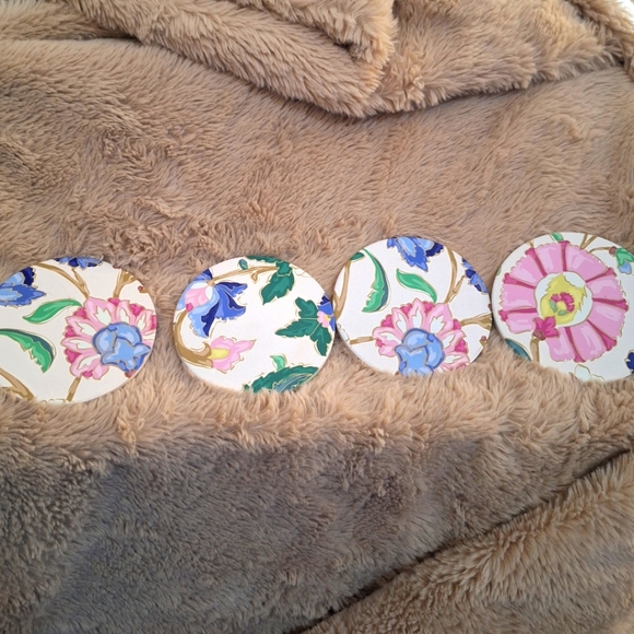 Floral Coasters Set - 4 Piece Set - Picture 4 of 10